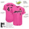 Custom Pink Black-White Authentic Baseball Jersey