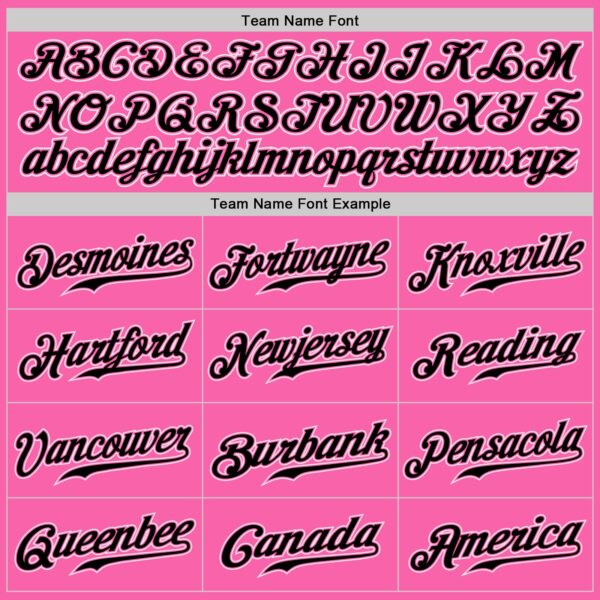 Custom Pink Black-White Authentic Baseball Jersey
