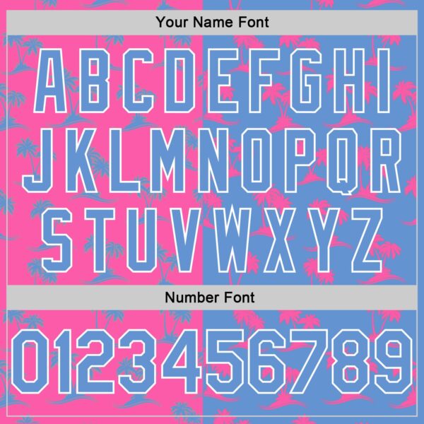 Custom Pink Light Blue-White 3D Pattern Hawaii Palm Trees Authentic Basketball Jersey