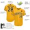 Custom Gold Black-White Baseball Jersey