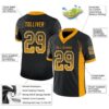 Custom Black Gold-White Drift Fashion Football Jersey