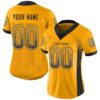 Custom Gold Black-White Drift Fashion Football Jersey