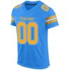 Custom Powder Blue Gold-White Mesh Authentic Football Jersey