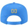 Custom Powder Blue Gold-White Stitched Adjustable Snapback Hat