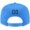 Custom Powder Blue Black-Orange Stitched Adjustable Snapback Hat