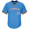 Custom Powder Blue White-Navy Authentic Throwback Rib-Knit Baseball Jersey Shirt