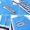 Custom Powder Blue White-Navy Hockey Jersey