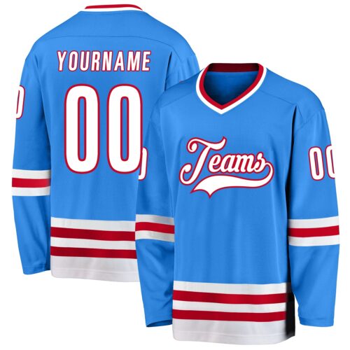 powder_blue_0107 Custom Powder Blue White-Red Hockey Jersey