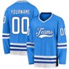Custom Powder Blue White-Royal Hockey Jersey