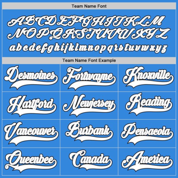 Custom Powder Blue White-Black Hockey Jersey