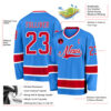 Custom Powder Blue Red-White Hockey Jersey