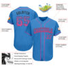 Custom Powder Blue Pink-Black Authentic Drift Fashion Baseball Jersey