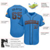 Custom Powder Blue Black-Orange Authentic Drift Fashion Baseball Jersey