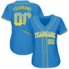 Custom Powder Blue Gold-White Authentic Drift Fashion Baseball Jersey