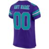 Custom Purple Aqua-White Mesh Authentic Football Jersey