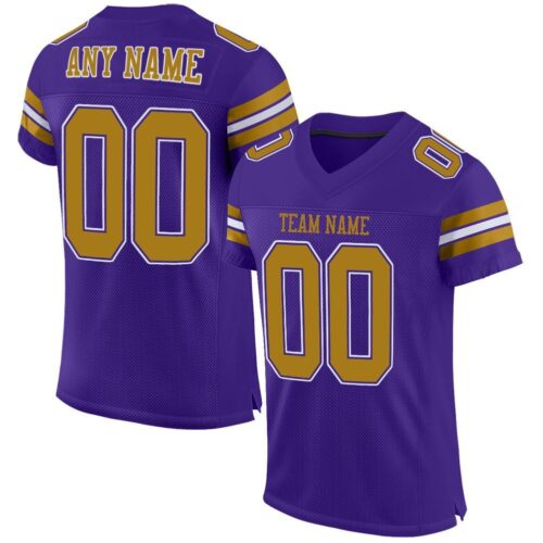 purple_0003 Custom Purple Old Gold-White Mesh Authentic Football Jersey