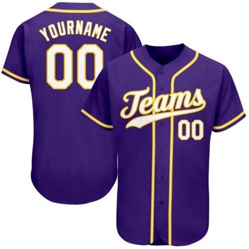 purple_0028 Custom Purple White-Gold Authentic Baseball Jersey