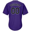 Custom Purple Black-Gray Authentic Throwback Rib-Knit Baseball Jersey Shirt