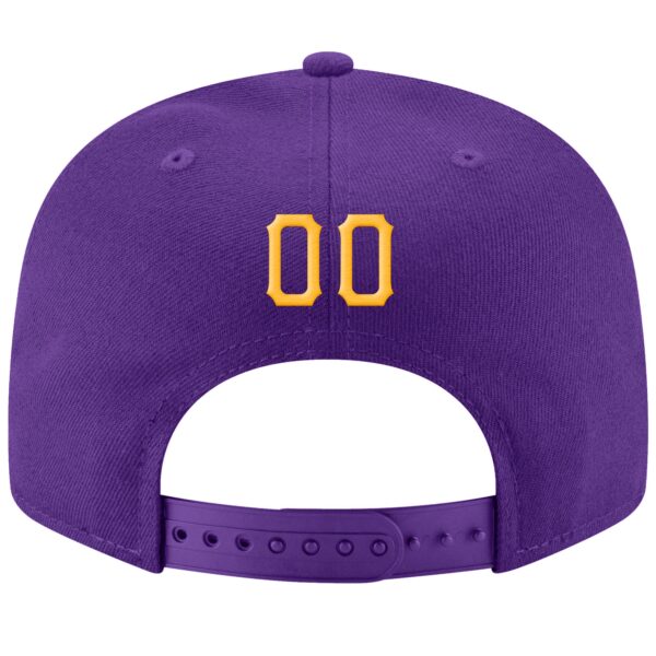Custom Purple Gold-White Stitched Adjustable Snapback Hat