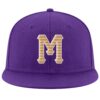 Custom Purple Old Gold-White Stitched Adjustable Snapback Hat