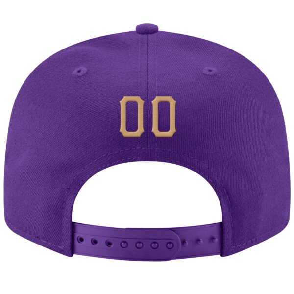 Custom Purple Old Gold-White Stitched Adjustable Snapback Hat