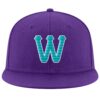 Custom Purple Aqua-White Stitched Adjustable Snapback Hat