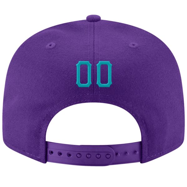 Custom Purple Aqua-White Stitched Adjustable Snapback Hat