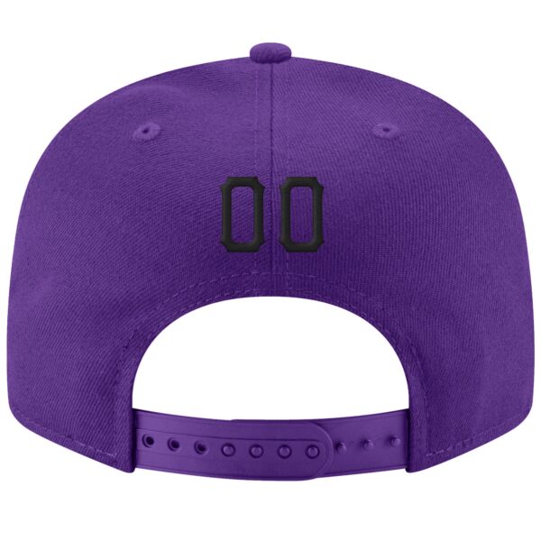 Custom Purple Black-White Stitched Adjustable Snapback Hat