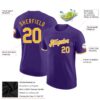 Custom Purple Gold-White Performance T-Shirt