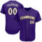 Custom Purple White-Old Gold Authentic Baseball Jersey