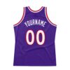 Custom Purple White-Red Authentic Throwback Basketball Jersey