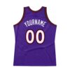 Custom Purple White-Red Authentic Throwback Basketball Jersey