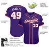 Custom Purple White-Orange Authentic Baseball Jersey
