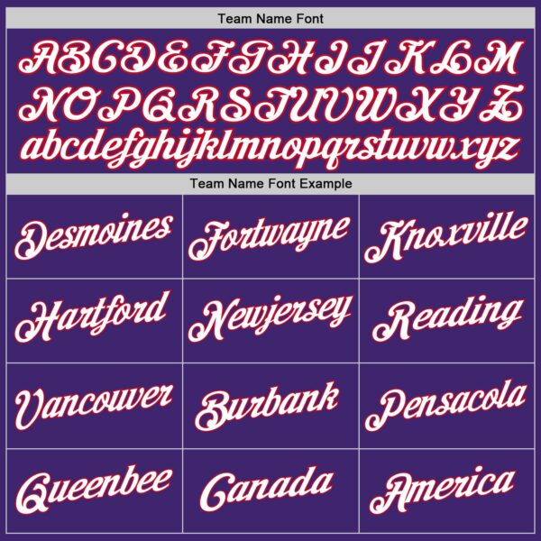 Custom Purple White-Red Authentic Baseball Jersey