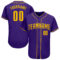 Custom Purple Gold Authentic Baseball Jersey