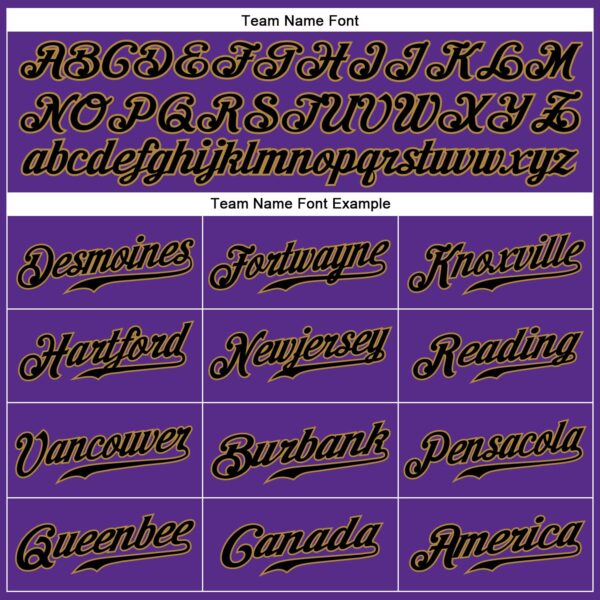 Custom Purple Black Pinstripe Black-Old Gold Authentic Baseball Jersey