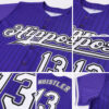 Custom Purple Black Pinstripe White-Gray Authentic Baseball Jersey
