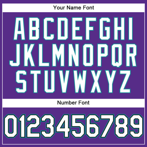 Custom Purple Black Pinstripe White-Teal Authentic Baseball Jersey