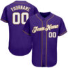 Custom Purple White-Old Gold Authentic Baseball Jersey