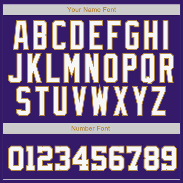 Custom Purple White-Old Gold Authentic Baseball Jersey