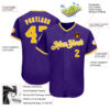 Custom Purple Gold-White Authentic Baseball Jersey
