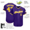 Custom Purple Gold-White Authentic Baseball Jersey