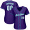 Custom Purple White-Teal Authentic Baseball Jersey