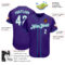 Custom Purple White-Teal Authentic Baseball Jersey