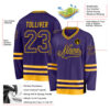 Custom Purple Purple-Gold Hockey Jersey