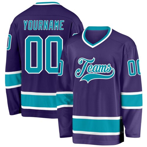 purple_0163 Custom Purple Teal-White Hockey Jersey