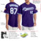 Custom Purple White-Light Blue Authentic Baseball Jersey