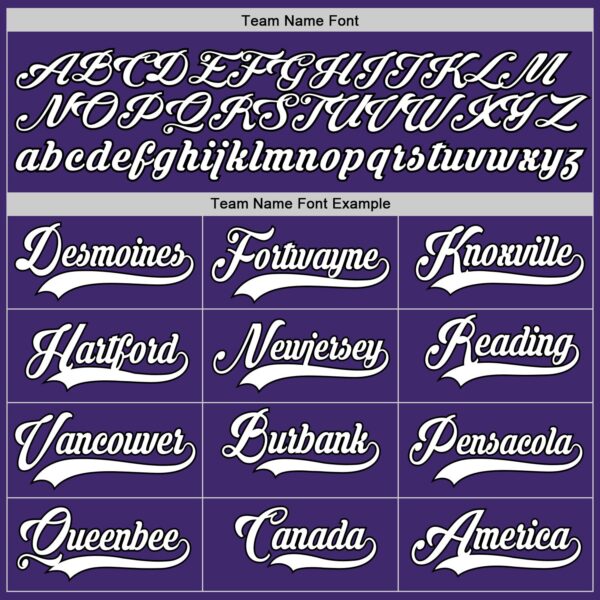 Custom Purple White-Black Authentic Baseball Jersey