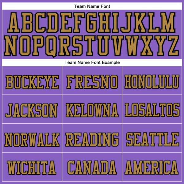 Custom Purple Old Gold-Black Stitched Cuffed Knit Hat