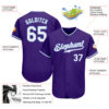 Custom Purple White-Light Blue Authentic Baseball Jersey